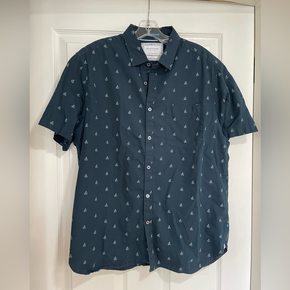 Nautical Patterned Blue Shirt